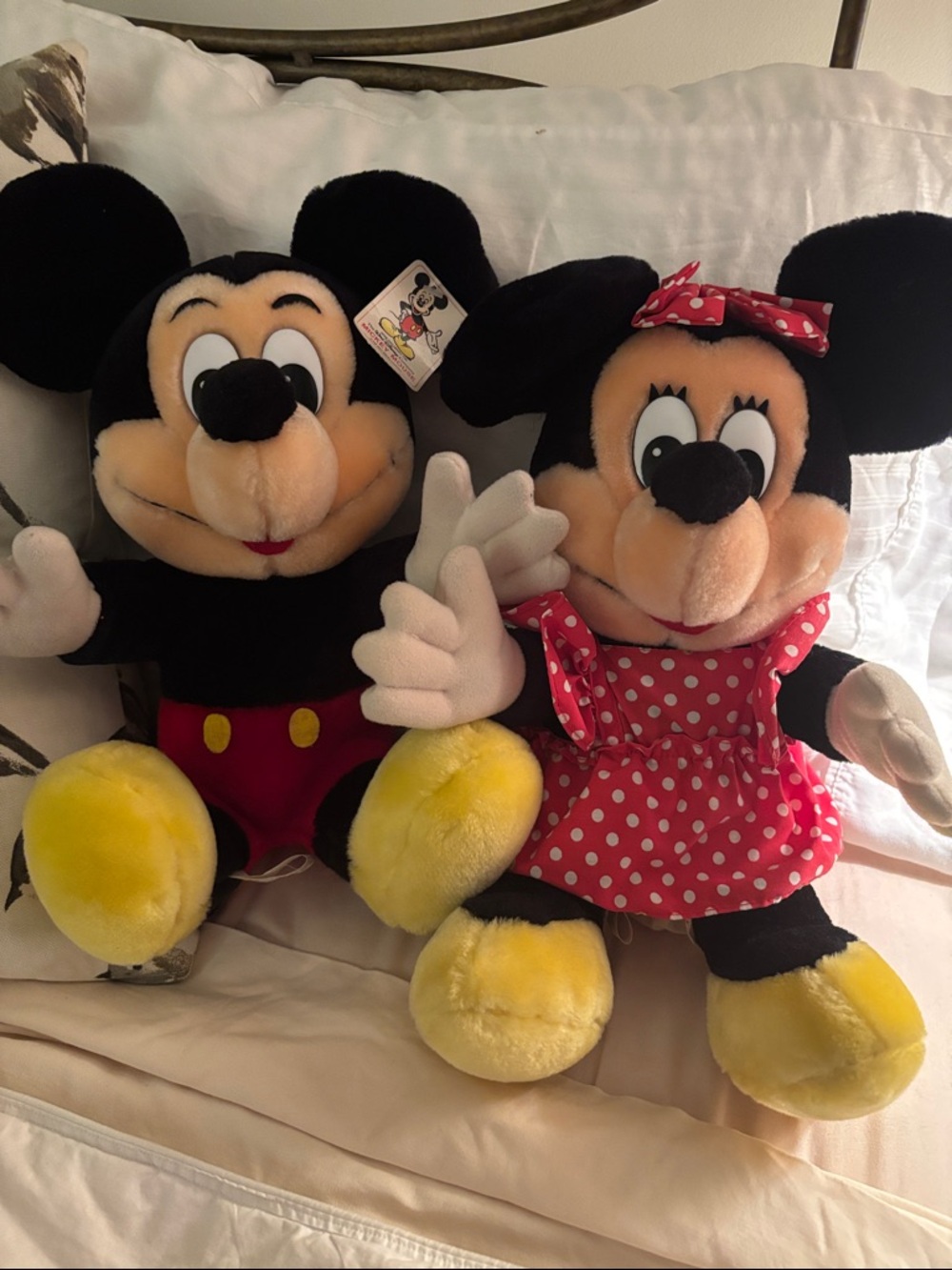 Disney Mickey and Minnie Plush Pair - Black, Red, Yellow, White